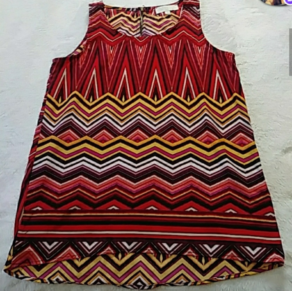 Olive & Oak Sleeveless Chevron Print Blouse Size S